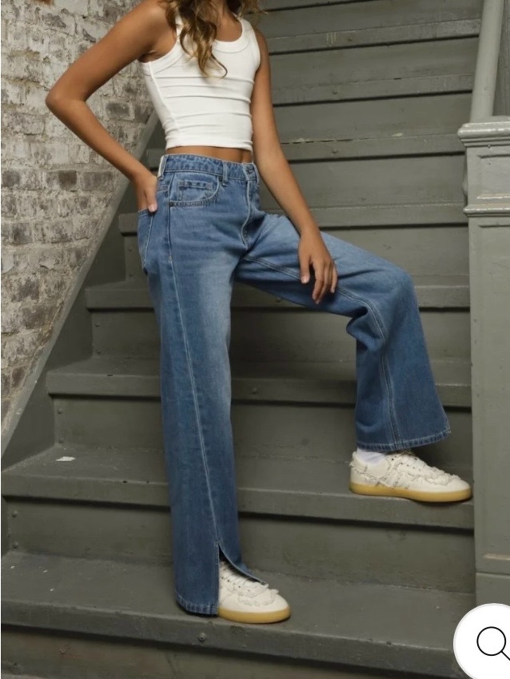 KATIE J NYC TWEEN PAIGE SPLIT FRONT DENIM JEAN Kids sz 10